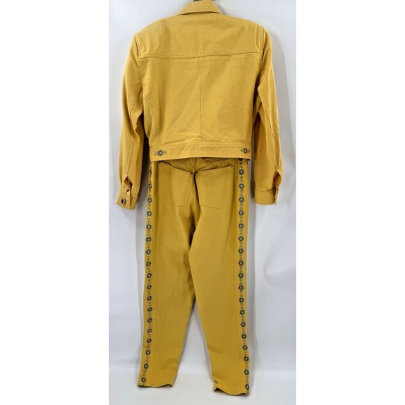 VINTAGE RARE Designer Christian LLinares Jeans W Matching Jacket Embroidered - Picture 3 of 16